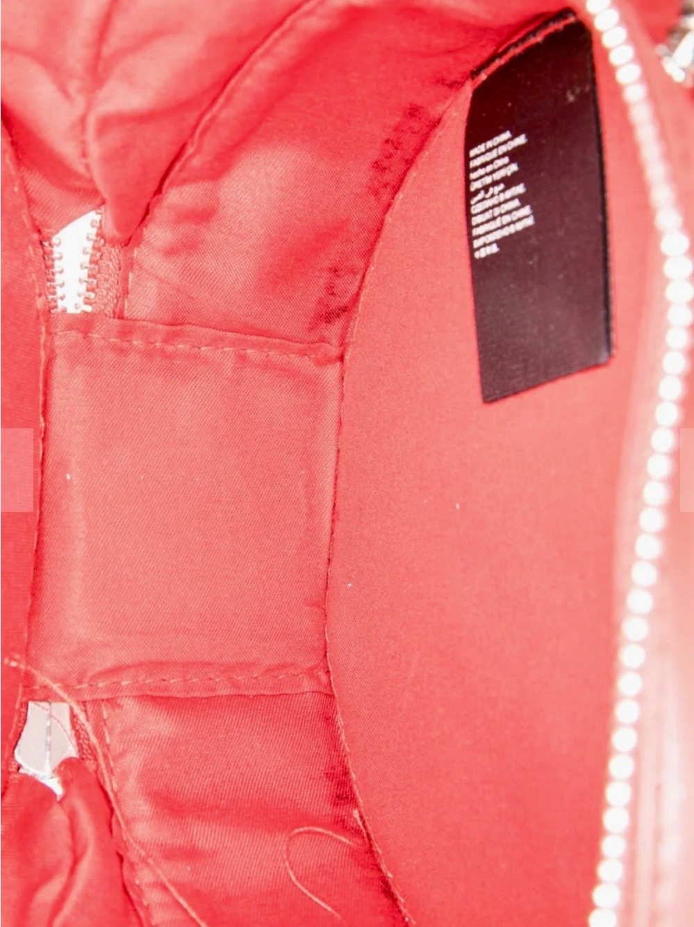 Badgley Mischka Diamond Quilted Round Crossbody Bag in red & silver w/pearls NWT - Picture 5 of 6